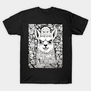 Cartoon Alpaca Graffiti #1 T-Shirt